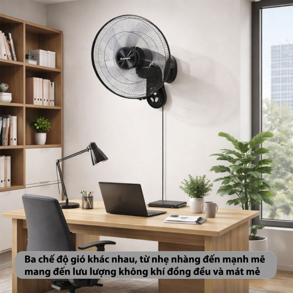 Quạt treo tường điều khiển từ xa Rapido RWF–16AWD - Hàng chính hãng