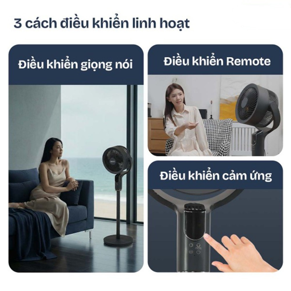 Quạt tuần hoàn không khí điều khiển bằng giọng nói Fujihome CFR04-VOICE - Hàng chính hãng