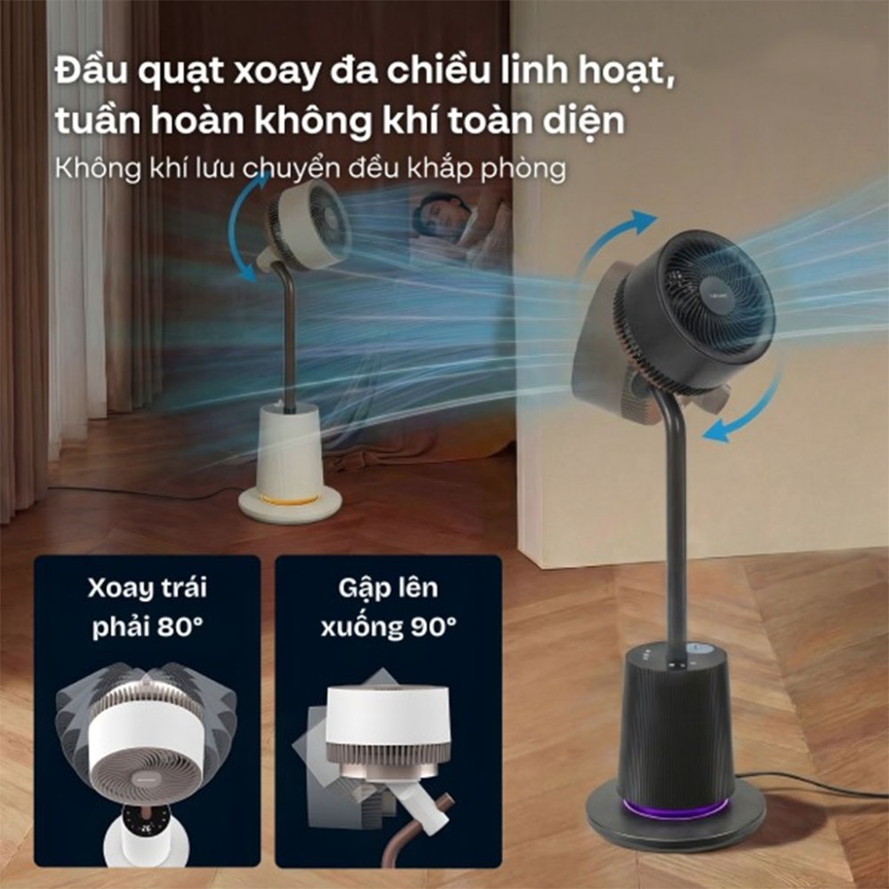 Quạt tuần hoàn không khí điều khiển bằng giọng nói Fujihome LUXURY CFR01PRO-VOICE - Hàng chính hãng