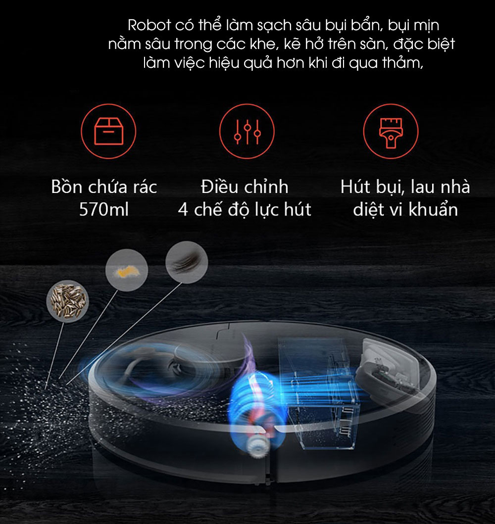 Robot hút bụi Xiaomi Dreame D9 Max - Hàng chính hãng