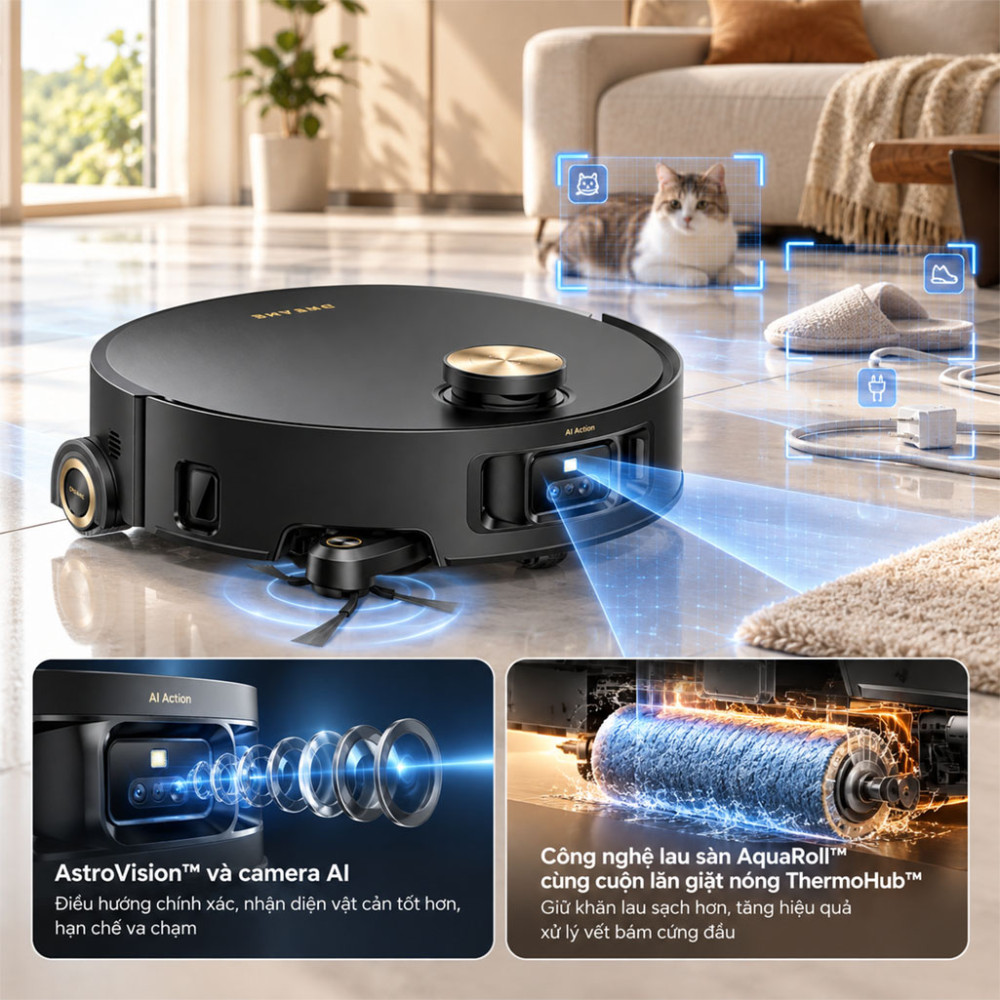 Robot hút bụi lau nhà Dreame Aqua 10 Roller - Hàng chính hãng