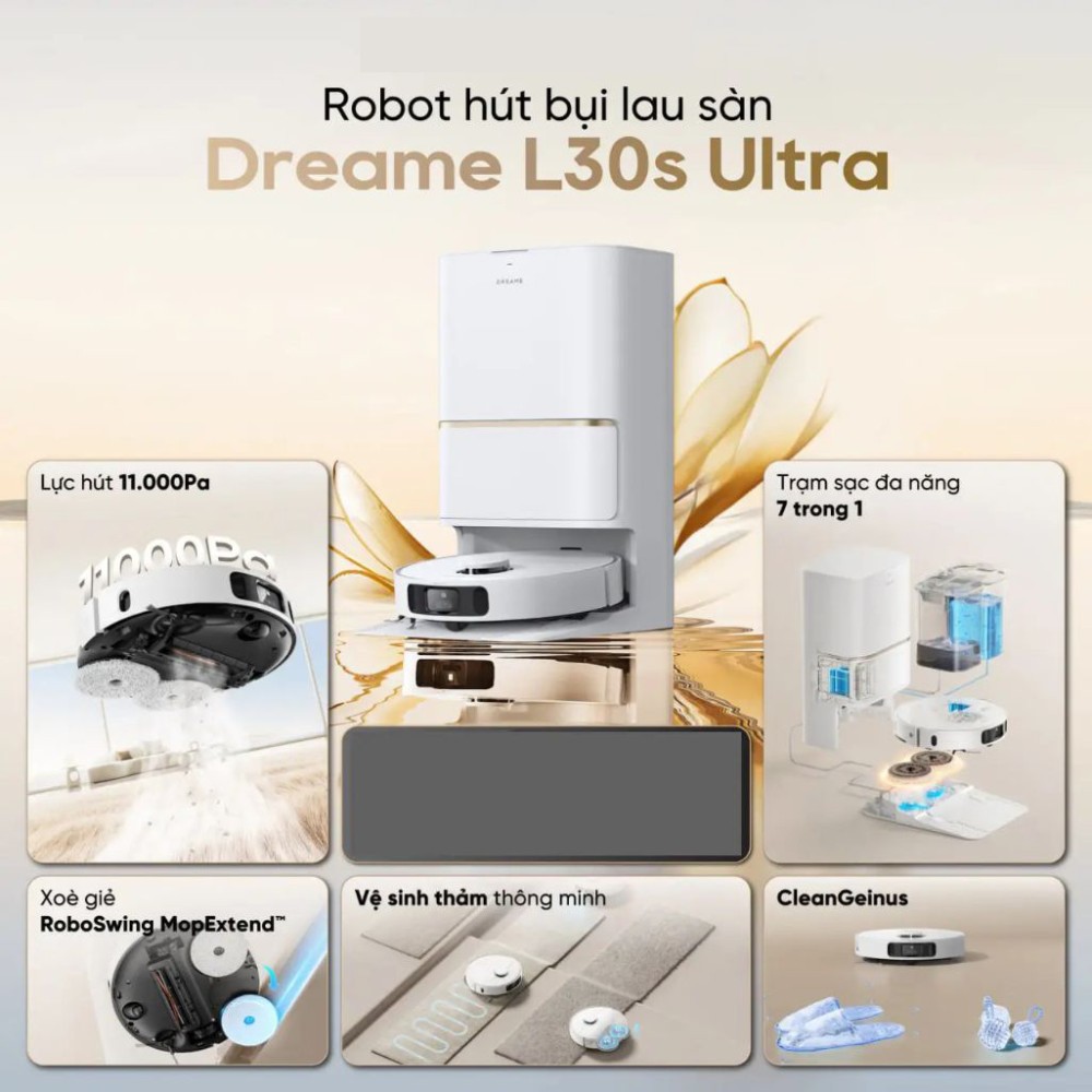 Robot hút bụi lau nhà Dreame L30S Ultra - Hàng chính hãng