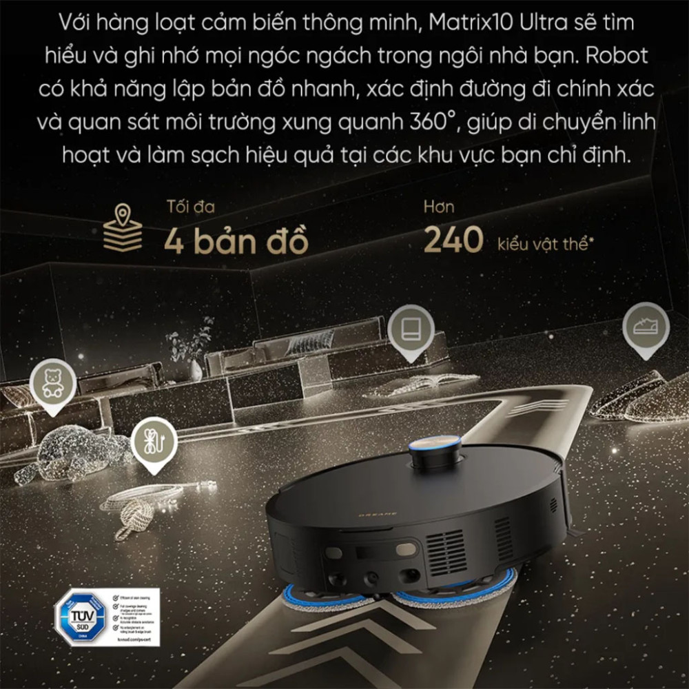 Robot hút bụi lau nhà Dreame Matrix 10 Ultra - Hàng chính hãng