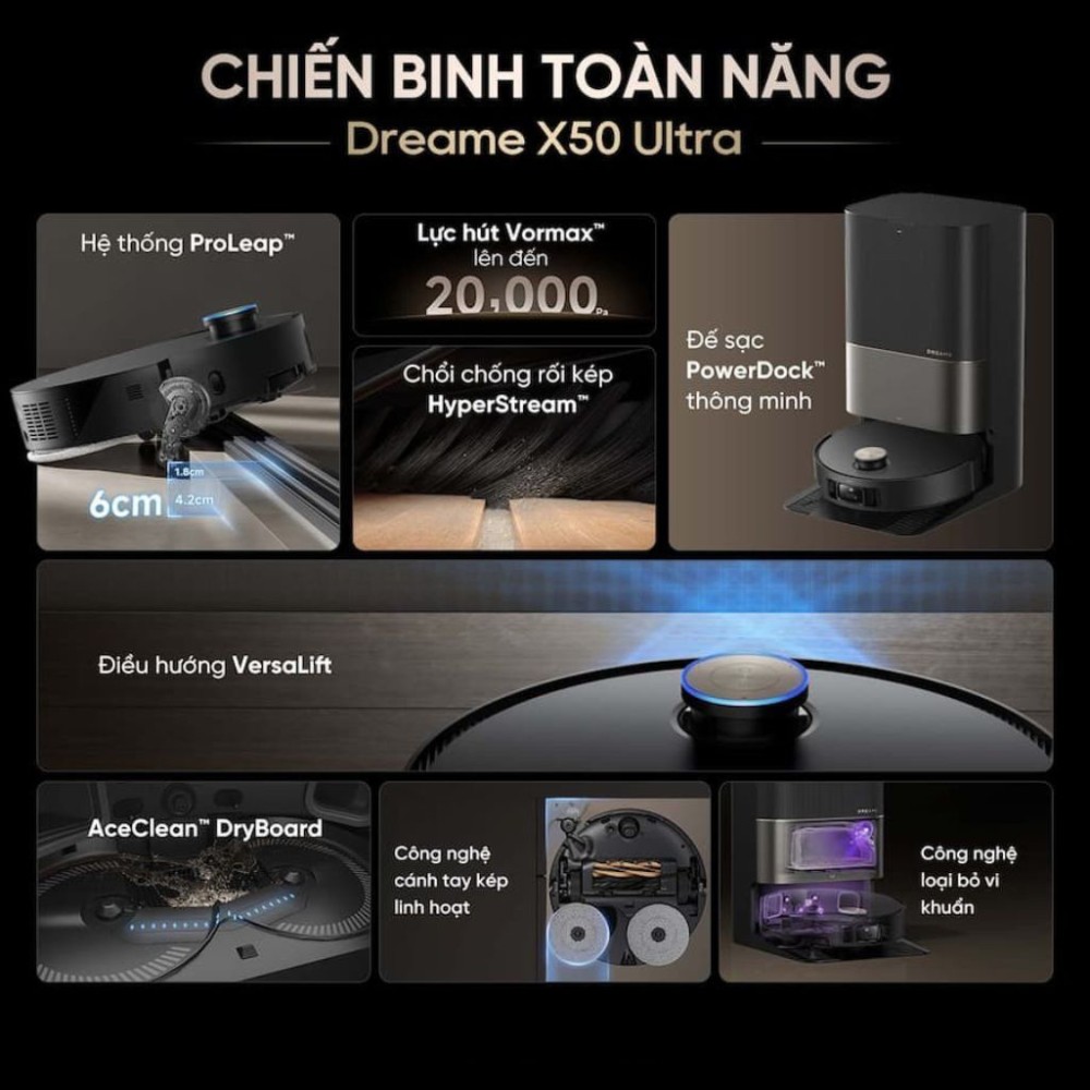 Robot hút bụi lau nhà Dreame X50 Ultra - Hàng chính hãng