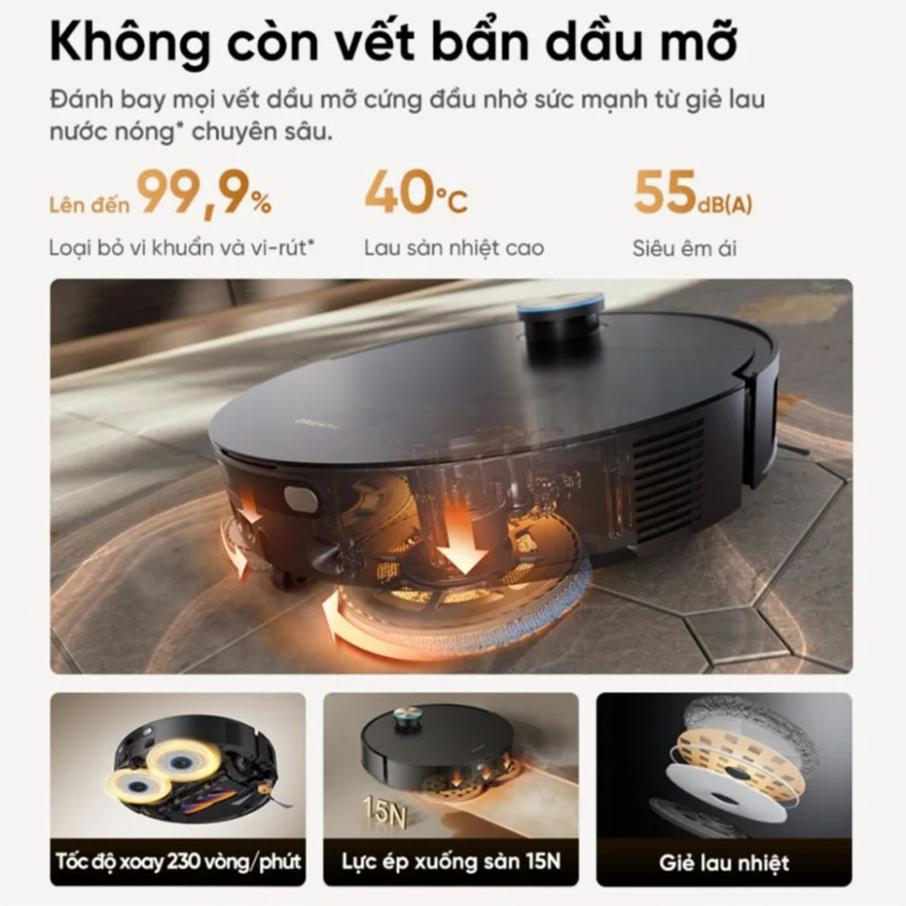 Robot hút bụi lau nhà Dreame X60 Master - Hàng chính hãng