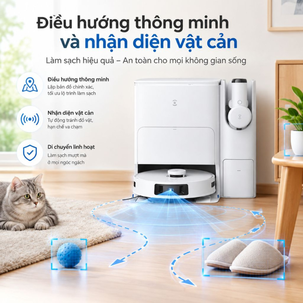 Robot hút bụi lau nhà Ecovacs Deebot T30S Combo - Hàng chính hãng
