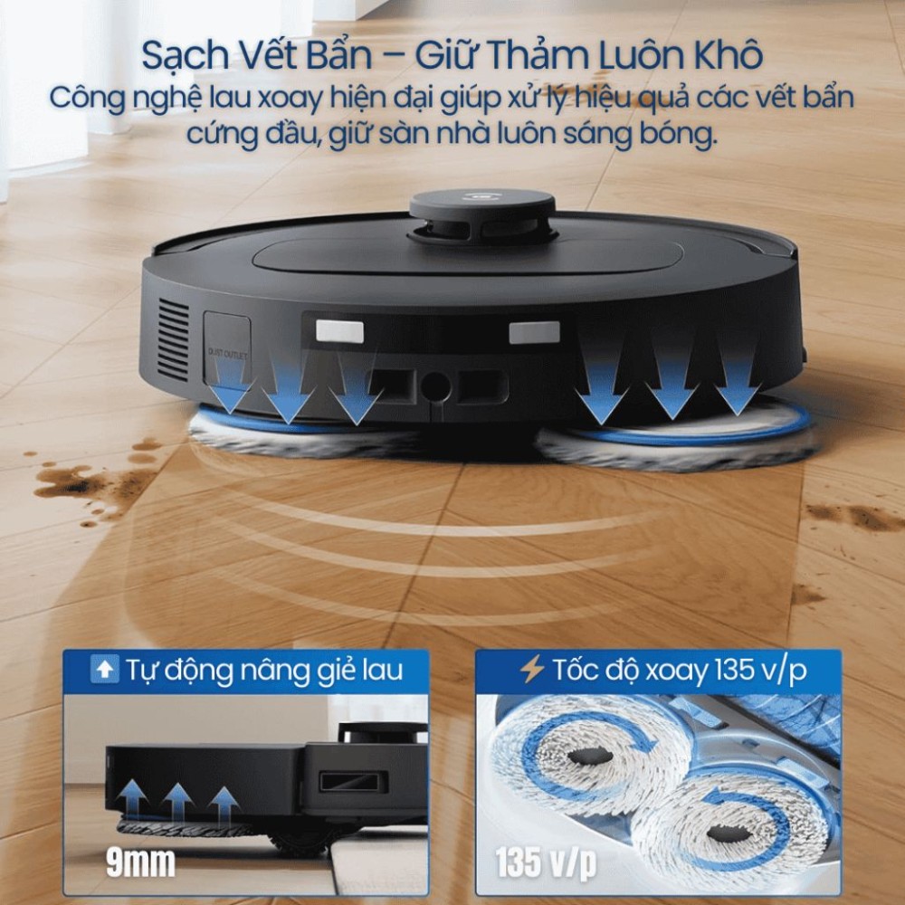 Robot hút bụi lau nhà Ecovacs T30C - Hàng chính hãng