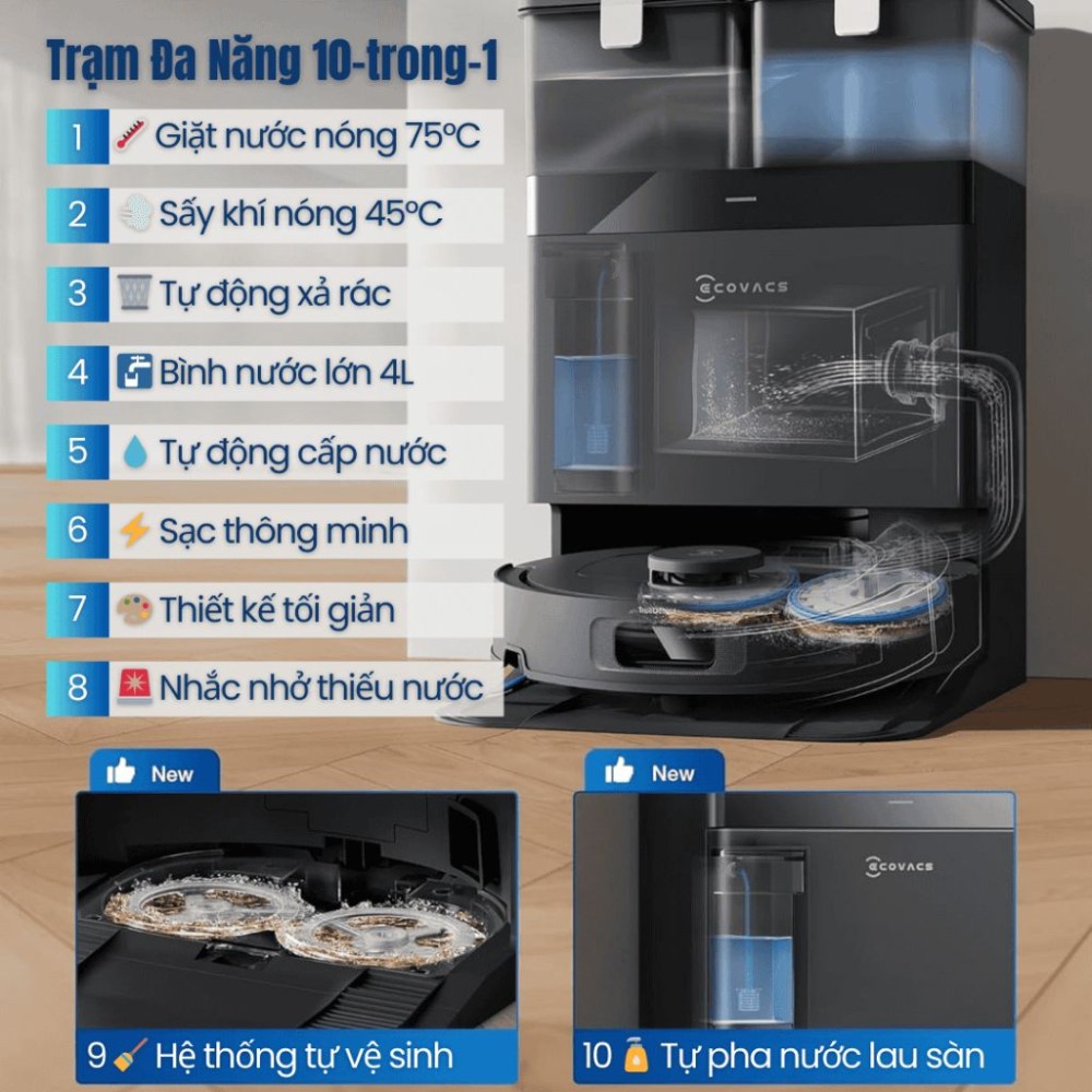 Robot hút bụi lau nhà Ecovacs T30C - Hàng chính hãng