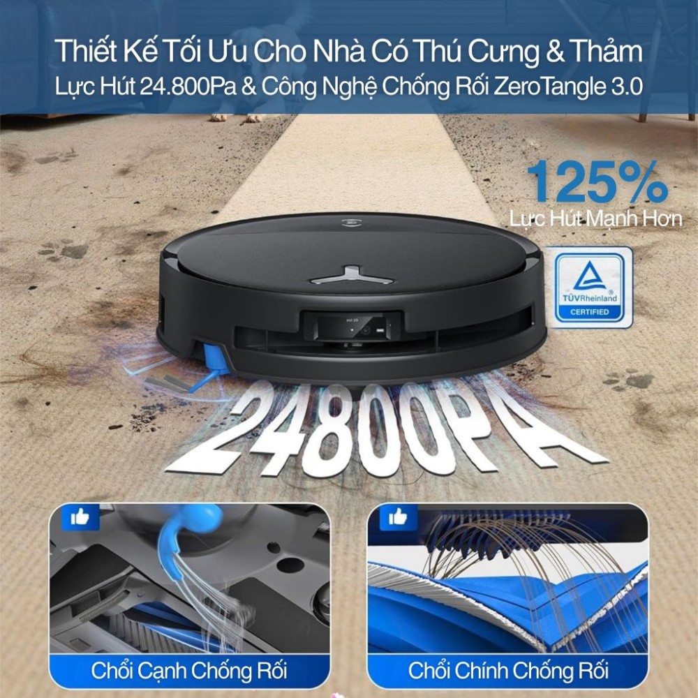Robot hút bụi thông minh Ecovacs T80S Omni - Hàng chính hãng
