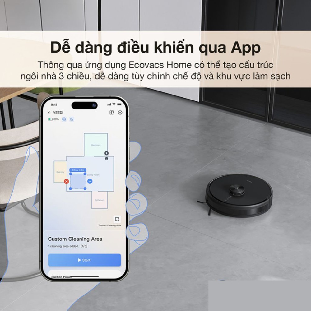 Robot hút bụi lau nhà Ecovacs Y1 PRO - Hàng chính hãng