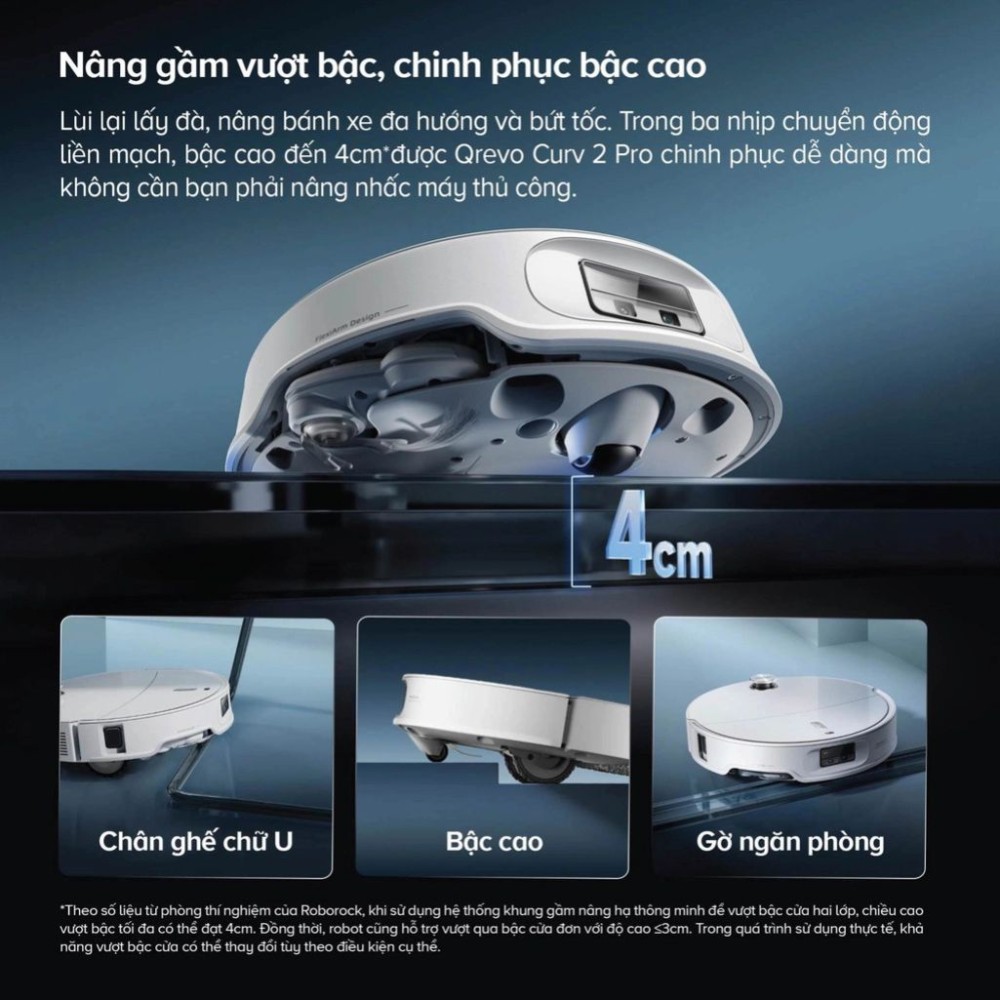 Robot hút bụi lau nhà Roborock Qrevo Curv 2 Flow - Hàng chính hãng
