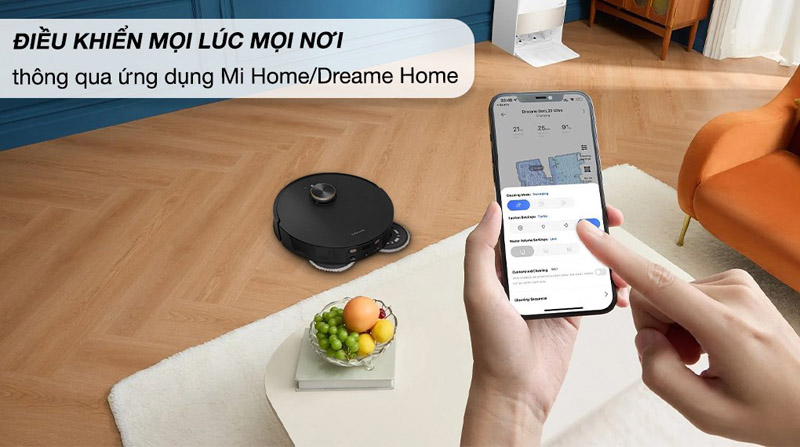 Điều chỉnh máy thông qua ứng dụng Mi Home hoặc Dreame Home