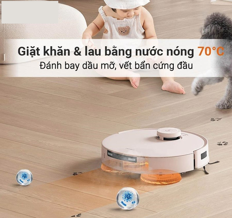 Giặt khăn lau bằng nước nóng 70°C, loại bỏ vi khuẩn