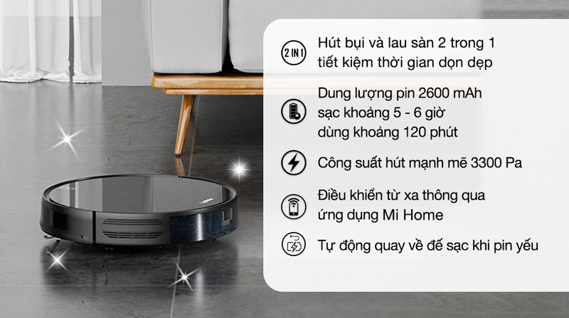 Đặc điểm nổi bật của robot hút bụi lau nhà Lydsto G1-B01