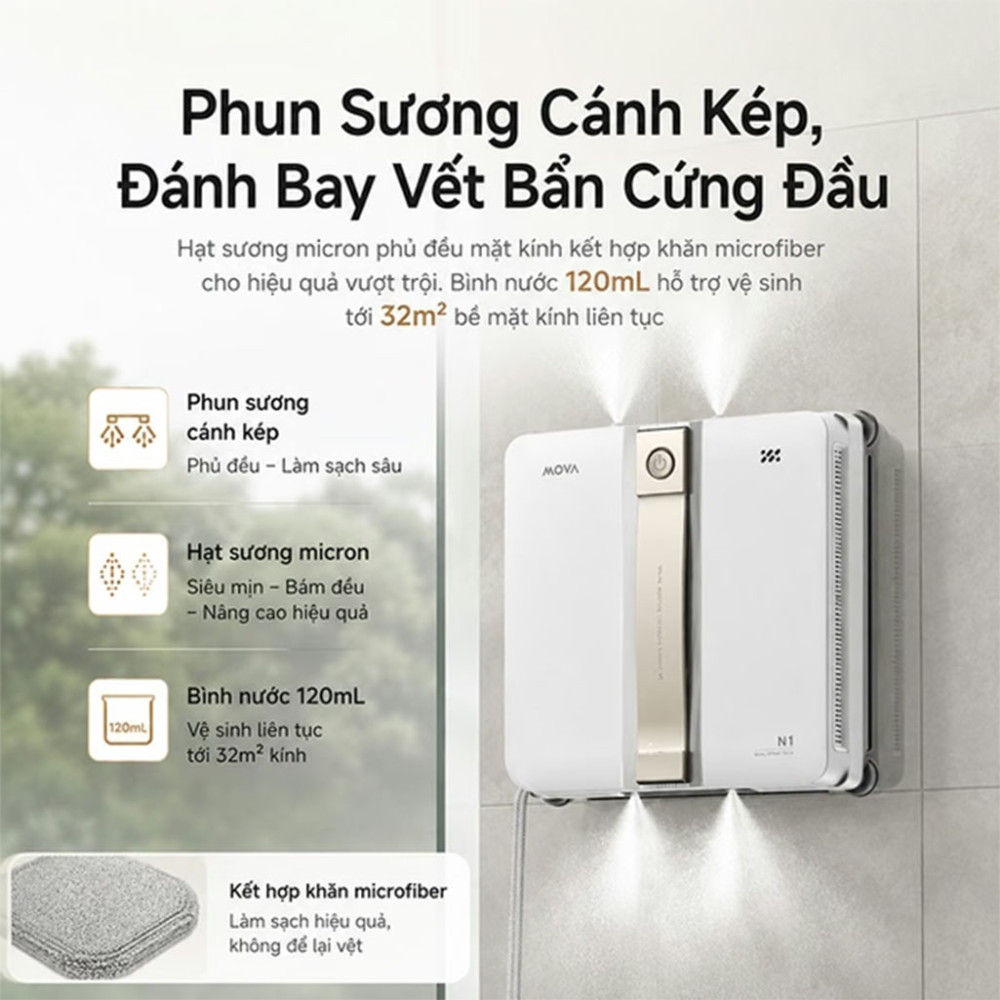 Robot lau kính Mova N1 - Hàng chính hãng