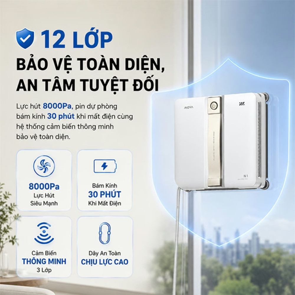 Robot lau kính Mova N1 - Hàng chính hãng