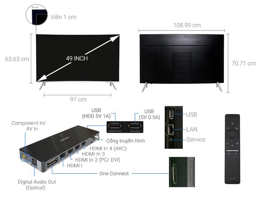 Chi tiết của smart Tivi Cong Samsung UA49MU8000