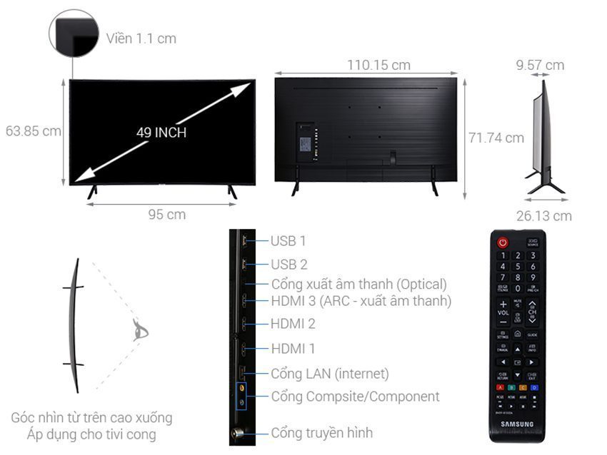 Chi tiết của Smart Tivi Cong Samsung UA49NU7300