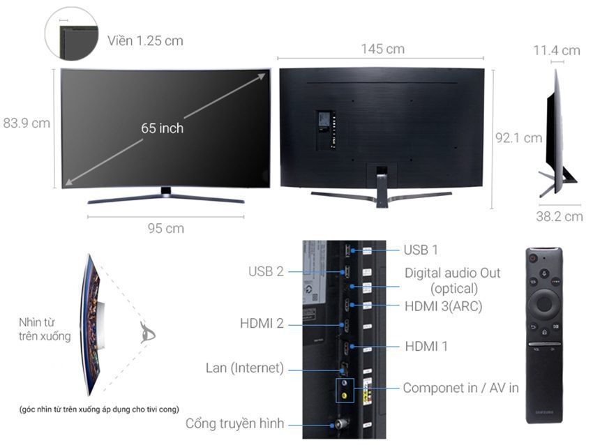 Chi tiết của smart Tivi Cong Samsung UA65MU6500