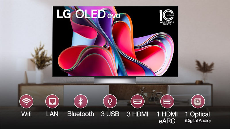 Cổng kết nối của Smart Tivi OLED LG 4K 65 inch 65G3PSA