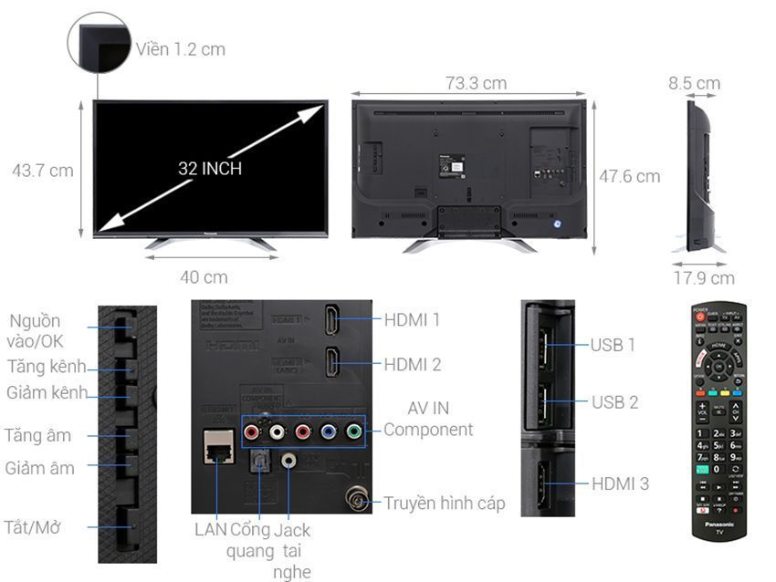 Chi tiết của smart Tivi Panasonic TH-32ES500V
