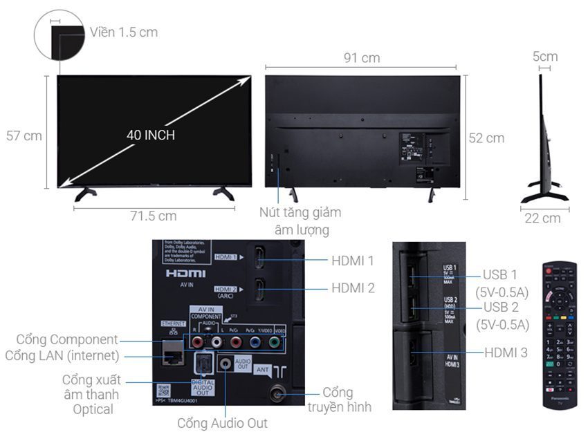 Chi tiết của smart Tivi Panasonic TH-40FS500V
