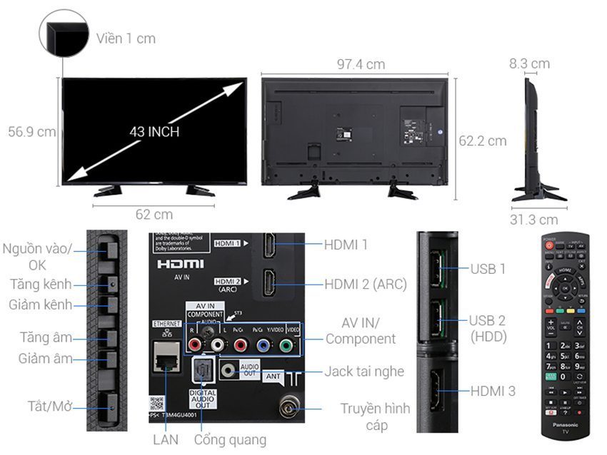Chi tiết của smart Tivi Panasonic TH-43ES600V