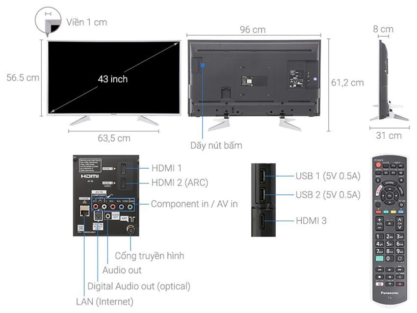 Chi tiết của smart Tivi Panasonic TH-43ES630V