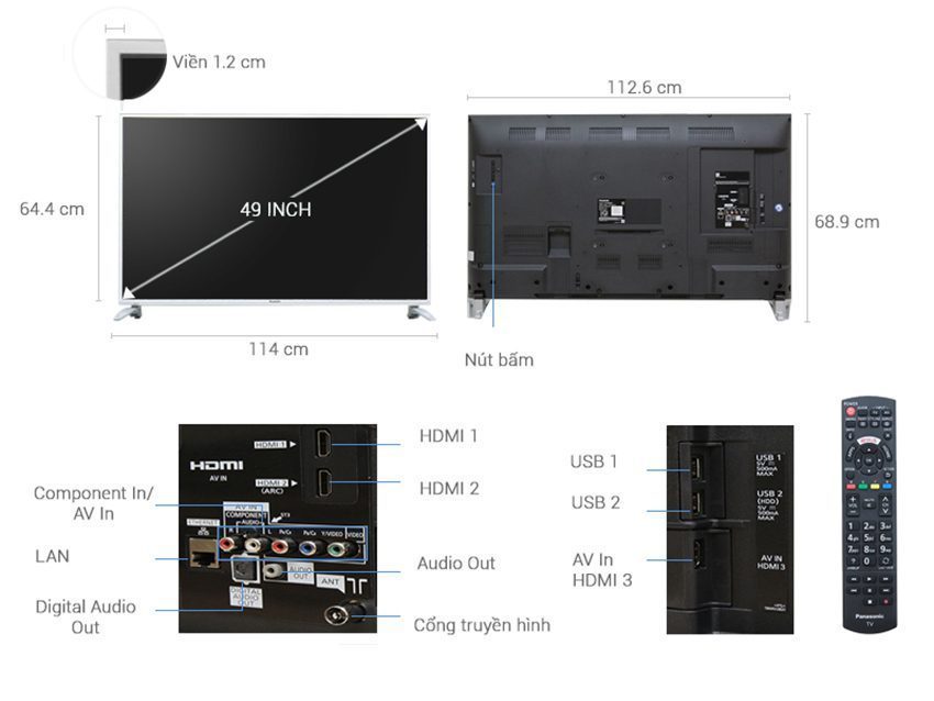 Chi tiết của smart Tivi Panasonic TH-49DS630V