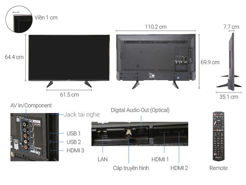 Chi tiết của smart Tivi Panasonic TH-49EX600V