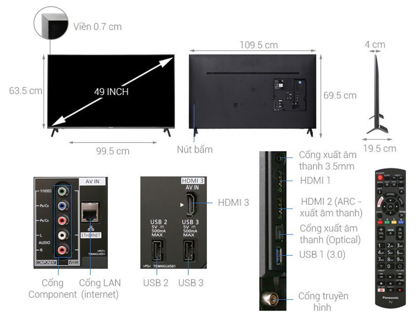 Chi tiết của smart Tivi Panasonic TH-49FX700V
