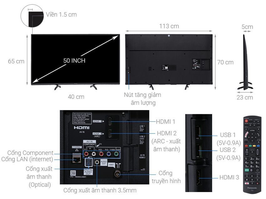 Chi tiết của smart Tivi Panasonic TH-50FS500V