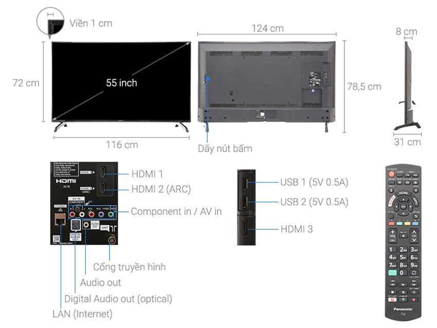 Chi tiết của smart Tivi Panasonic TH-55ES500V