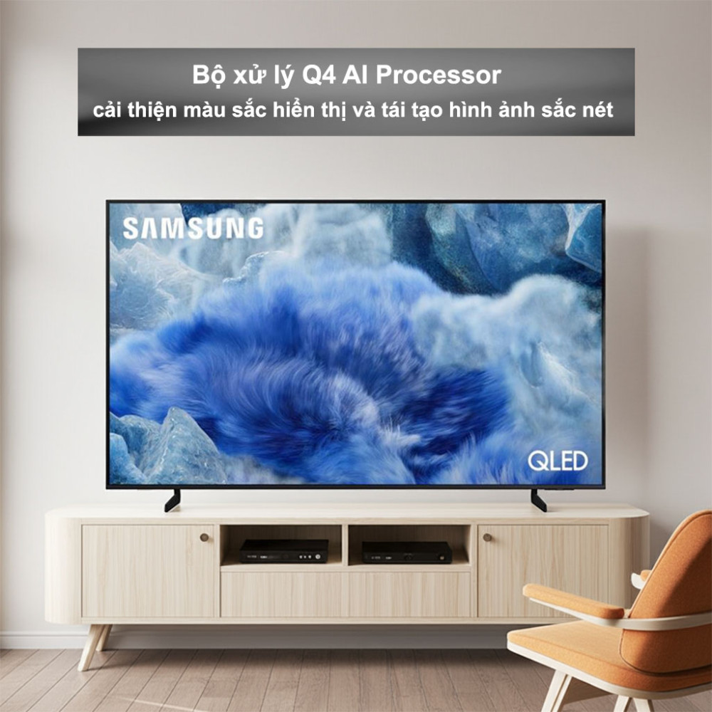 Smart Tivi QLED Samsung AI 4K 55 inch QA55Q8FA bộ xử lý hiện đại