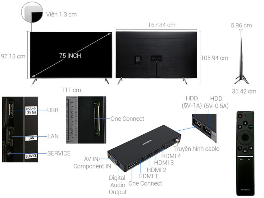 Chi tiết của smart Tivi QLED Samsung UA75MU7000