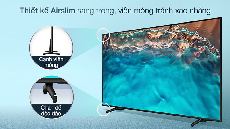 Thiết kế của Smart Tivi Samsung 4K Crystal UHD 43 inch UA43BU8000 