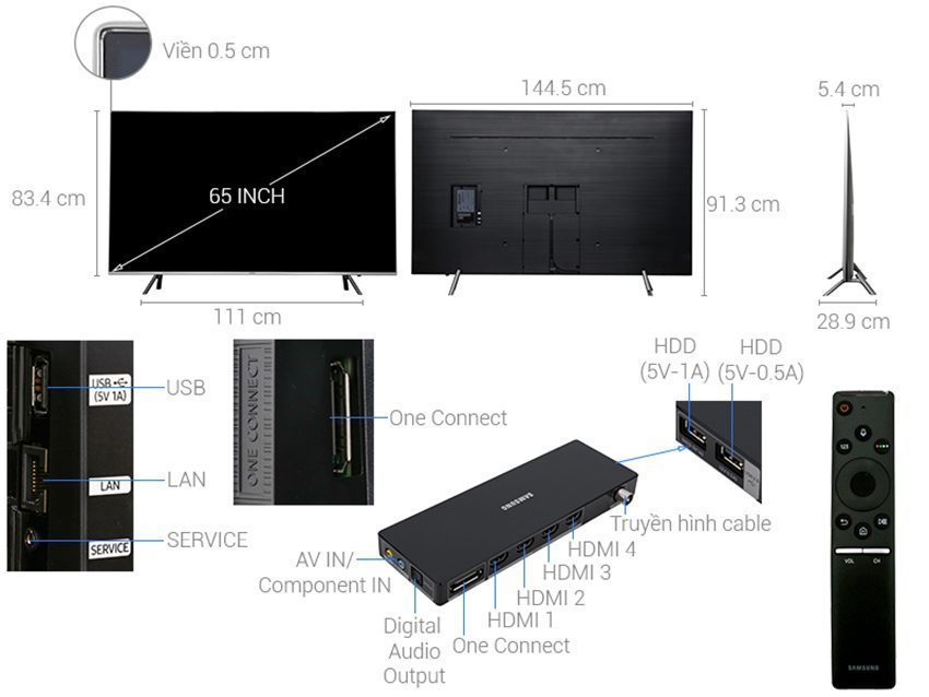 Chi tiết của smart Tivi Samsung UA65MU7000
