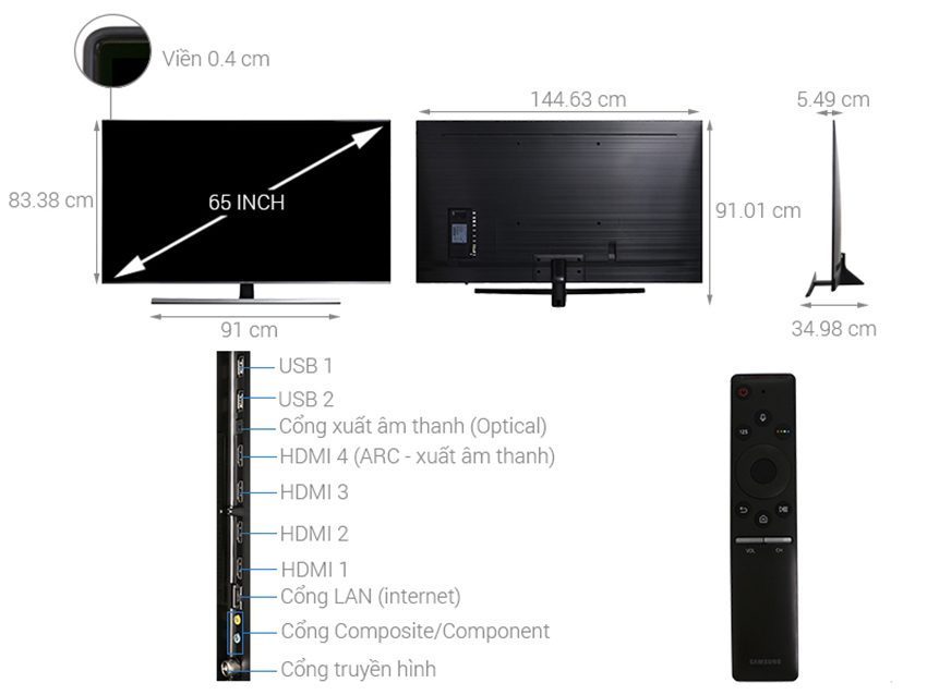 Chi tiết của smart Tivi Samsung UA65NU8000