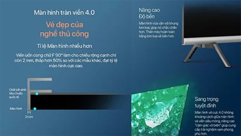 Thiết kế của Smart tivi Coocaa HD 32 inch 32S3U+