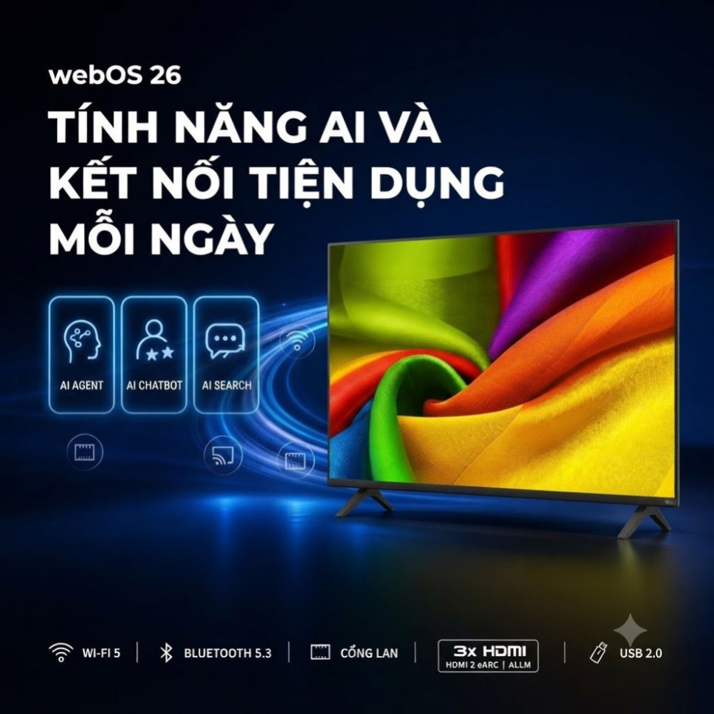 Smart tivi LG AI 4K 43 inch 43NU855BPSA - Hàng chính hãng