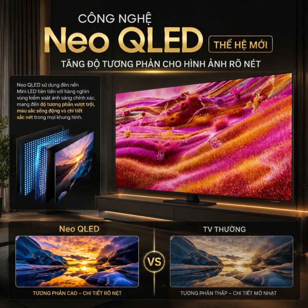 Smart Tivi Neo QLED Samsung AI 4K 115 inch QA115QN90F - Hàng chính hãng