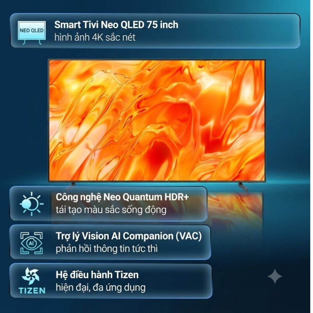 Smart tivi Neo Qled Samsung AI 4K 75 inch QA75QN70HA - Hàng chính hãng