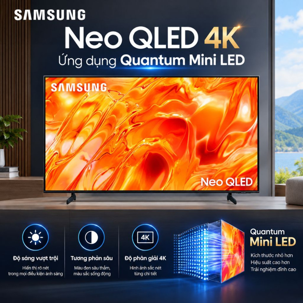 Smart tivi Neo Qled Samsung AI 4K 75 inch QA75QN70HA - Hàng chính hãng