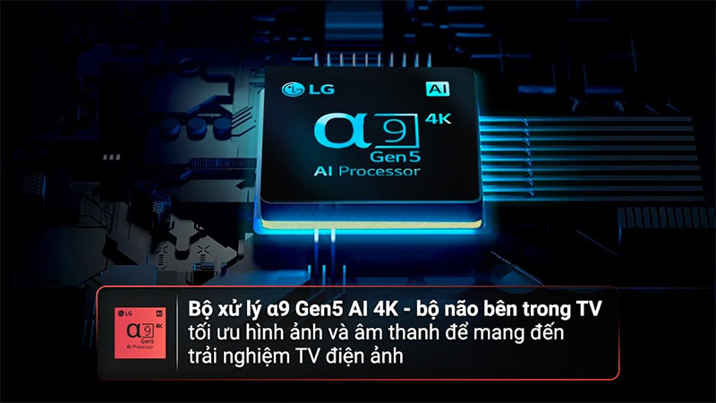 Bộ xử lý của Smart tivi OLED Evo Posé LG 4K 55 inch 55LX1QPSA
