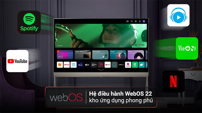 Hệ điều hành của Smart tivi OLED Evo Posé LG 4K 55 inch 55LX1QPSA