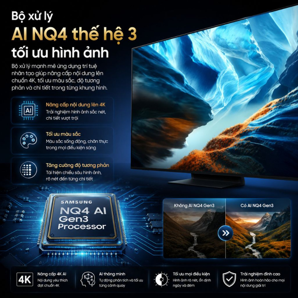 Smart tivi Oled Samsung AI 4K 55 inch QA55S90HA - Hàng chính hãng