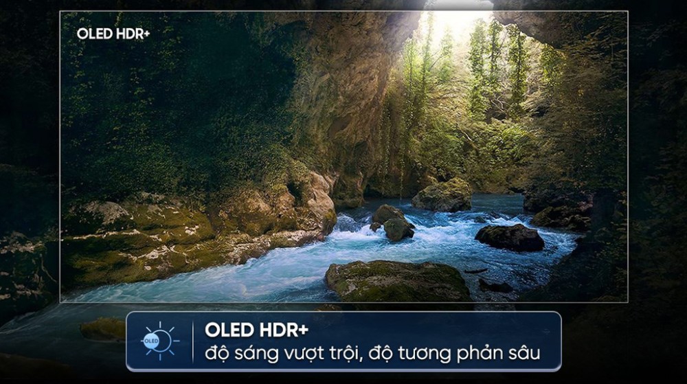 Màn hình OLED tự phát sáng, hiển thị màu đen tuyệt đối và độ tương phản vô cực.