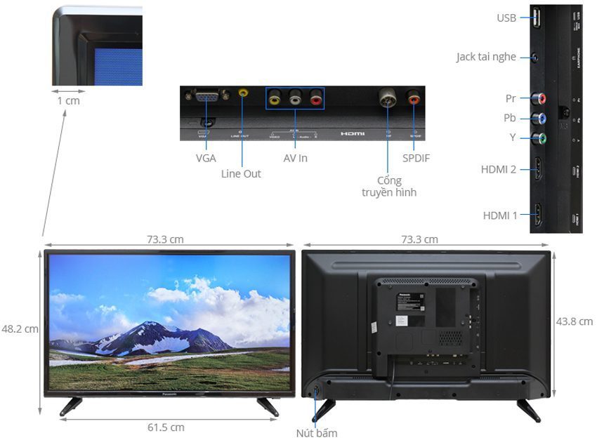 Diện tích của Smart Tivi Panasonic TH-32D300V 