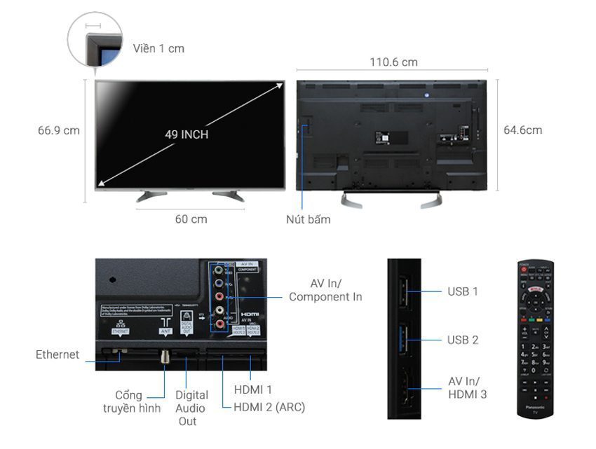 Cấu hình của Smart Tivi Panasonic TH-49DX650V 