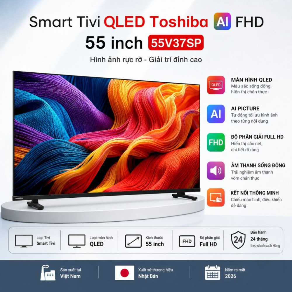 Smart tivi Toshiba Full HD 55 inch 55V37SP - Hàng chính hãng